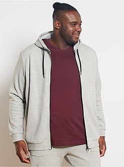 Taglie forti Uomo - Felpa con zip e cappuccio - Kiabi