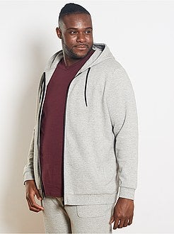 Taglie forti Uomo - Felpa con zip e cappuccio - Kiabi