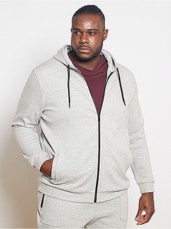 Taglie forti Uomo - Felpa con zip e cappuccio - Kiabi