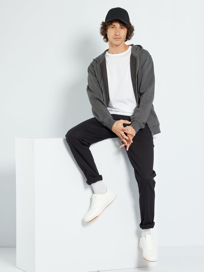 Felpa con zip e cappuccio GRIGIO - Kiabi