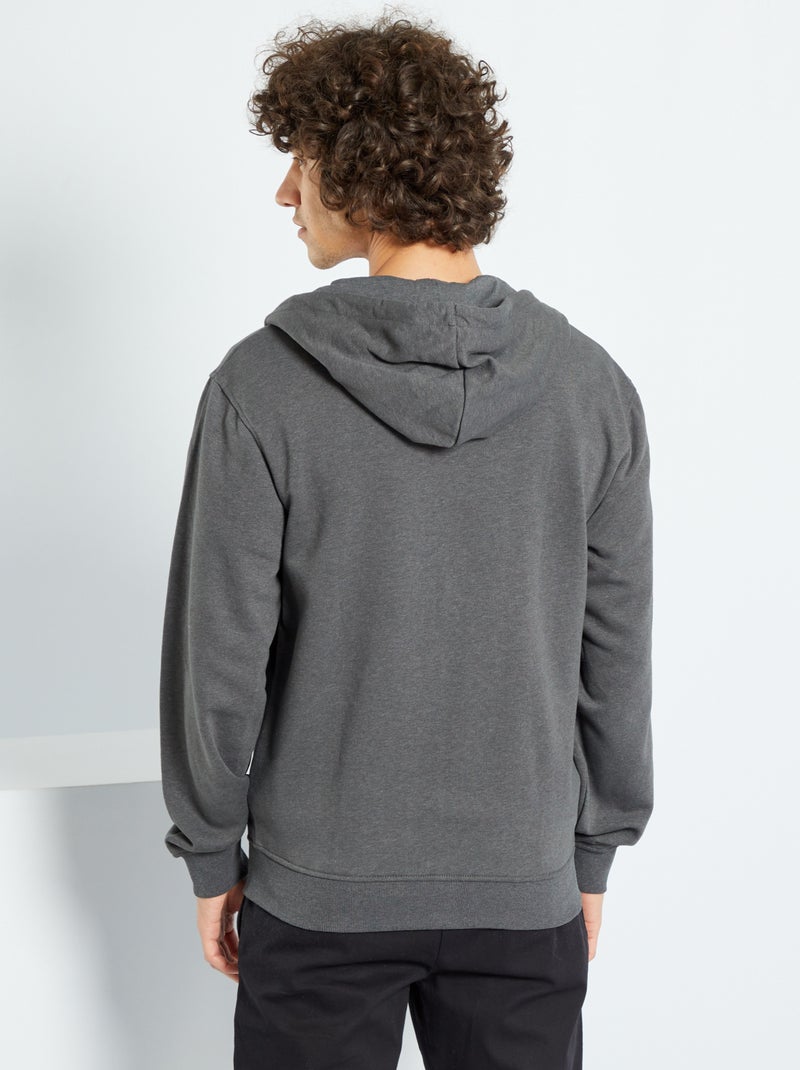 Felpa con zip e cappuccio GRIGIO - Kiabi