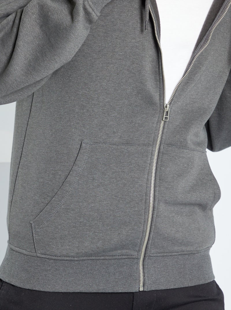 Felpa con zip e cappuccio GRIGIO - Kiabi