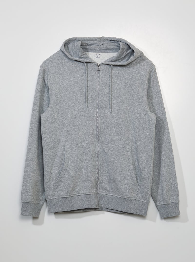 Felpa con zip e cappuccio GRIGIO - Kiabi