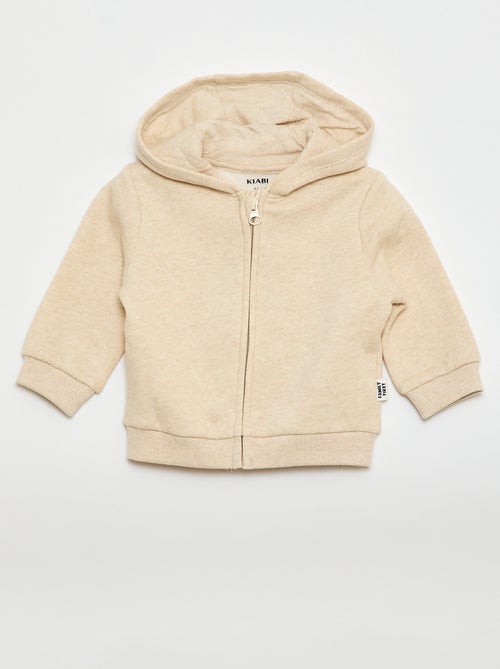 Felpa con zip e cappuccio in felpa garzata - Kiabi