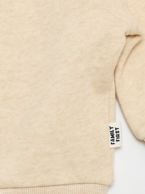 Felpa con zip e cappuccio in felpa garzata - Kiabi