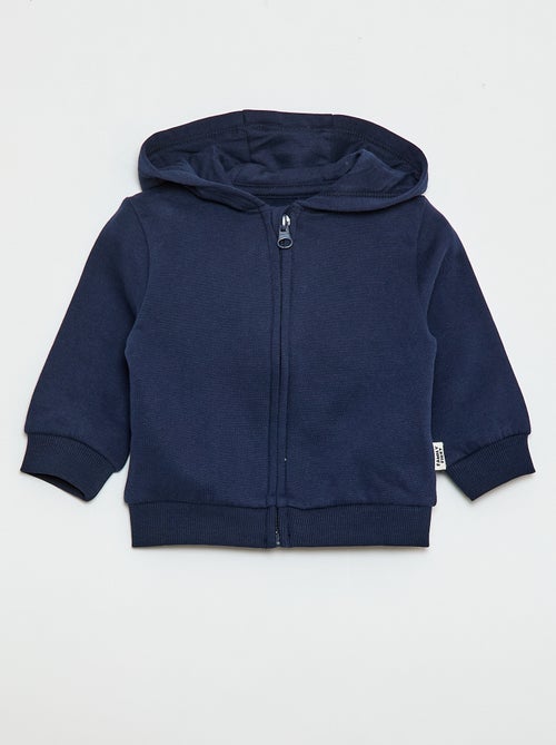 Felpa con zip e cappuccio in felpa garzata - Kiabi