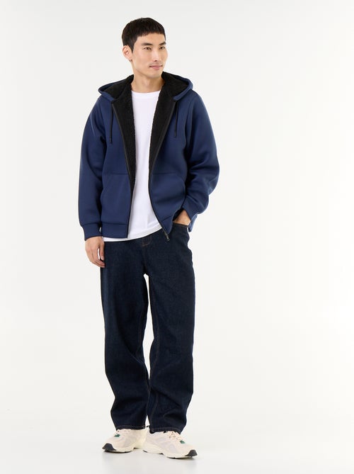 Felpa con zip e cappuccio in neoprene - Kiabi Felpa con zip e cappuccio in neoprene - Kiabi
