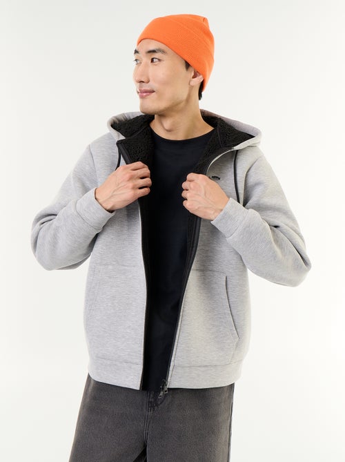 Felpa con zip e cappuccio in neoprene - Kiabi Felpa con zip e cappuccio in neoprene - Kiabi