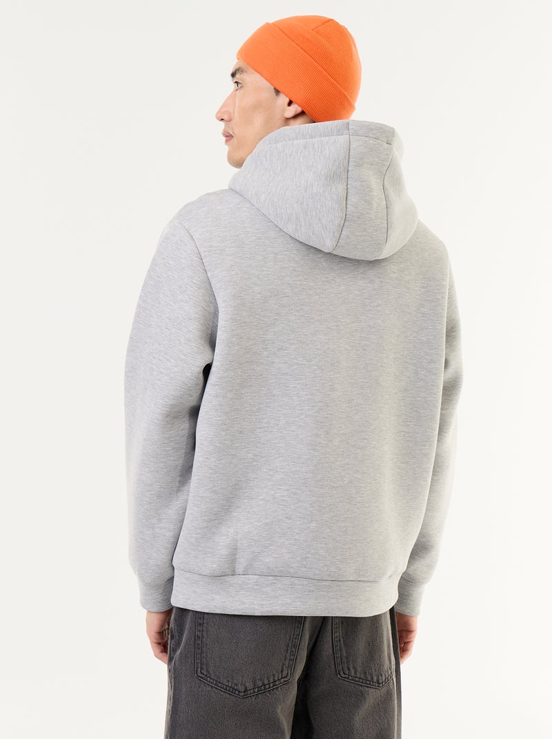 Felpa con zip e cappuccio in neoprene Grigio - Kiabi