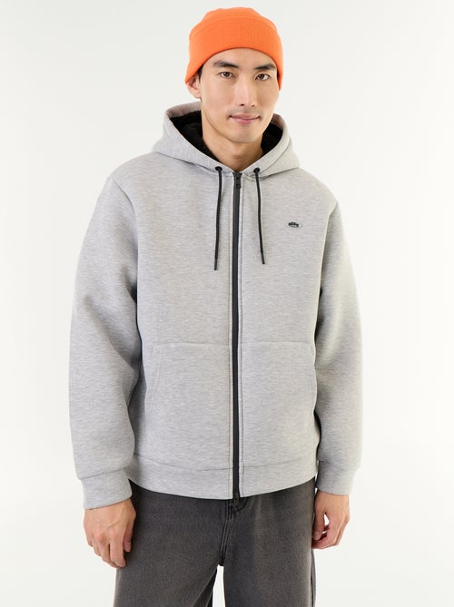 Felpa con zip e cappuccio in neoprene - Kiabi Felpa con zip e cappuccio in neoprene - Kiabi