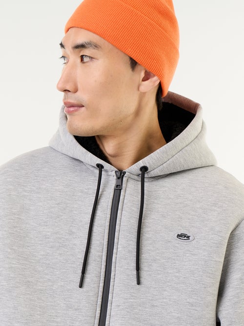 Felpa con zip e cappuccio in neoprene - Kiabi Felpa con zip e cappuccio in neoprene - Kiabi