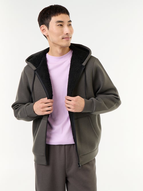 Felpa con zip e cappuccio in neoprene - Kiabi Felpa con zip e cappuccio in neoprene - Kiabi