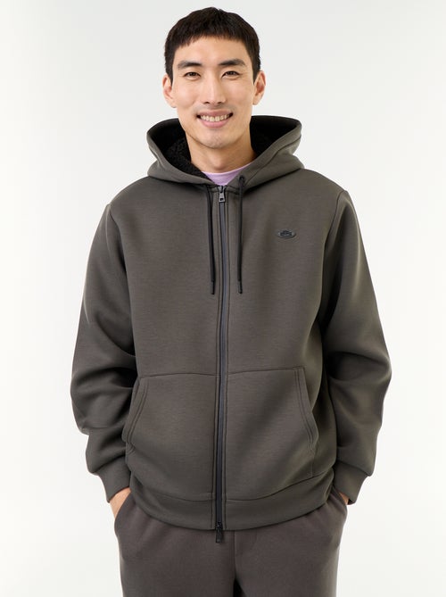 Felpa con zip e cappuccio in neoprene - Kiabi Felpa con zip e cappuccio in neoprene - Kiabi