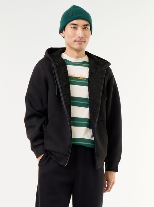 Felpa con zip e cappuccio in neoprene - Kiabi Felpa con zip e cappuccio in neoprene - Kiabi