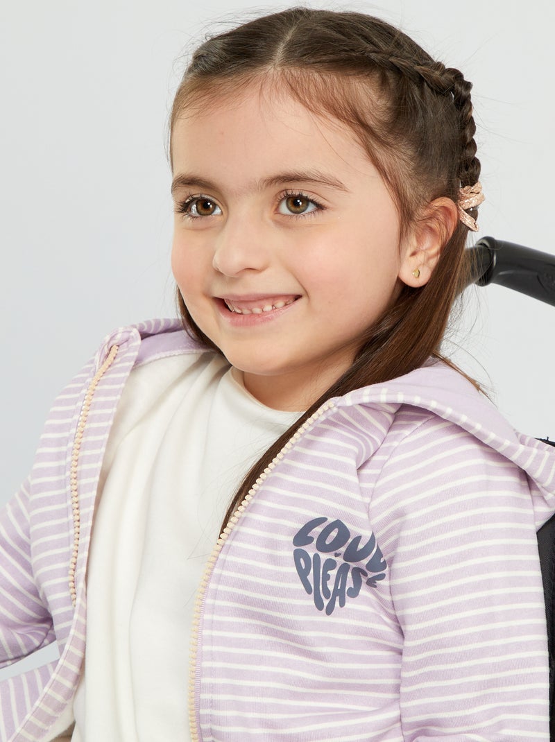 Felpa Con Zip E Cappuccio In Tessuto Felpato Viola 14 00 Kiabi