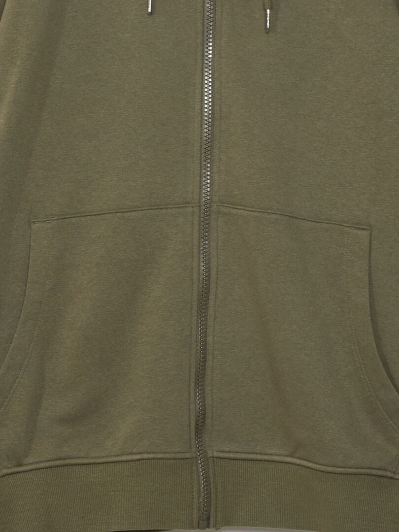 Felpa Con Zip E Cappuccio Kaki Kiabi 15 00