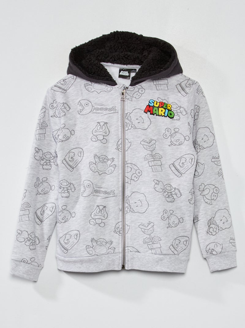 Felpa con zip e cappuccio 'Mario' 'Nintendo' GRIGIO - Kiabi
