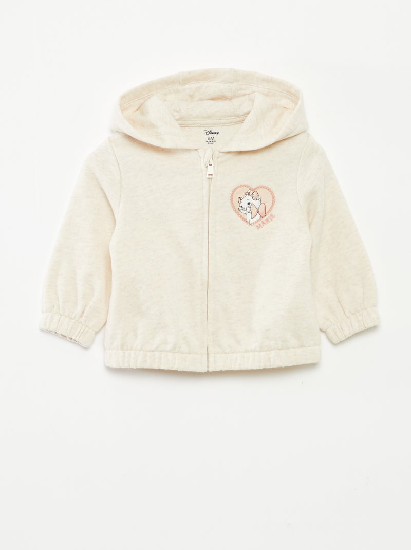 Felpa con zip e cappuccio 'Minou' Beige - Kiabi
