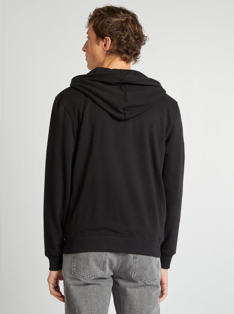 Felpa con zip e cappuccio nero - Kiabi