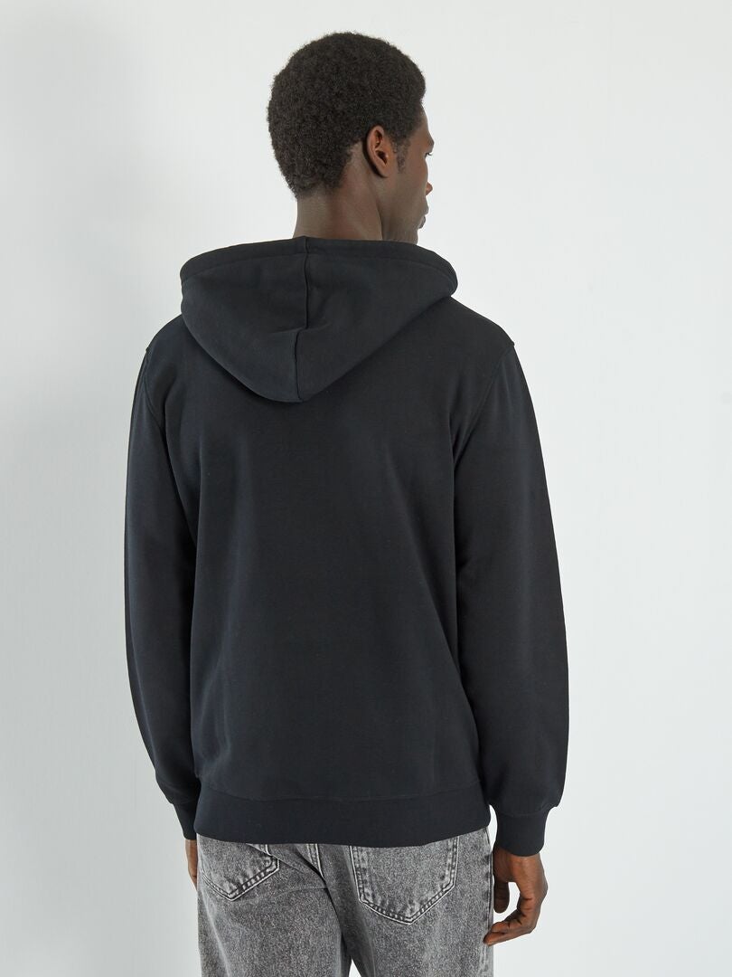 Felpa con zip e cappuccio Nero - Kiabi