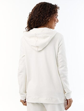 Felpa con zip e cappuccio per allattamento