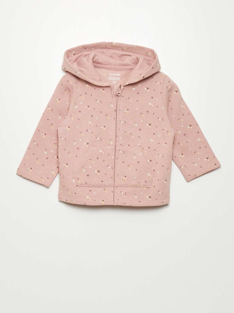Felpa con zip e cappuccio ROSA - Kiabi