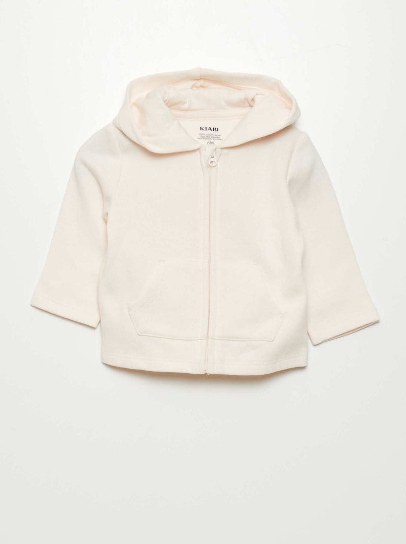 Felpa con zip e cappuccio ROSA - Kiabi