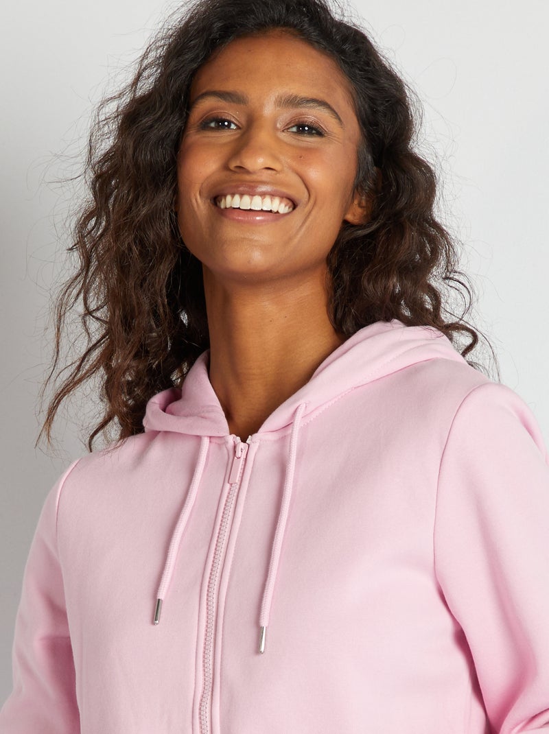 Felpa con zip e cappuccio ROSA - Kiabi