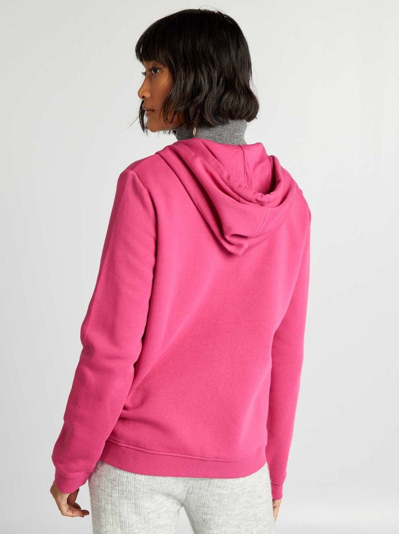 Felpa con zip e cappuccio rosa scuro - Kiabi