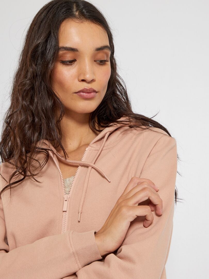 Felpa Con Zip E Cappuccio Rosa Kiabi 15 00