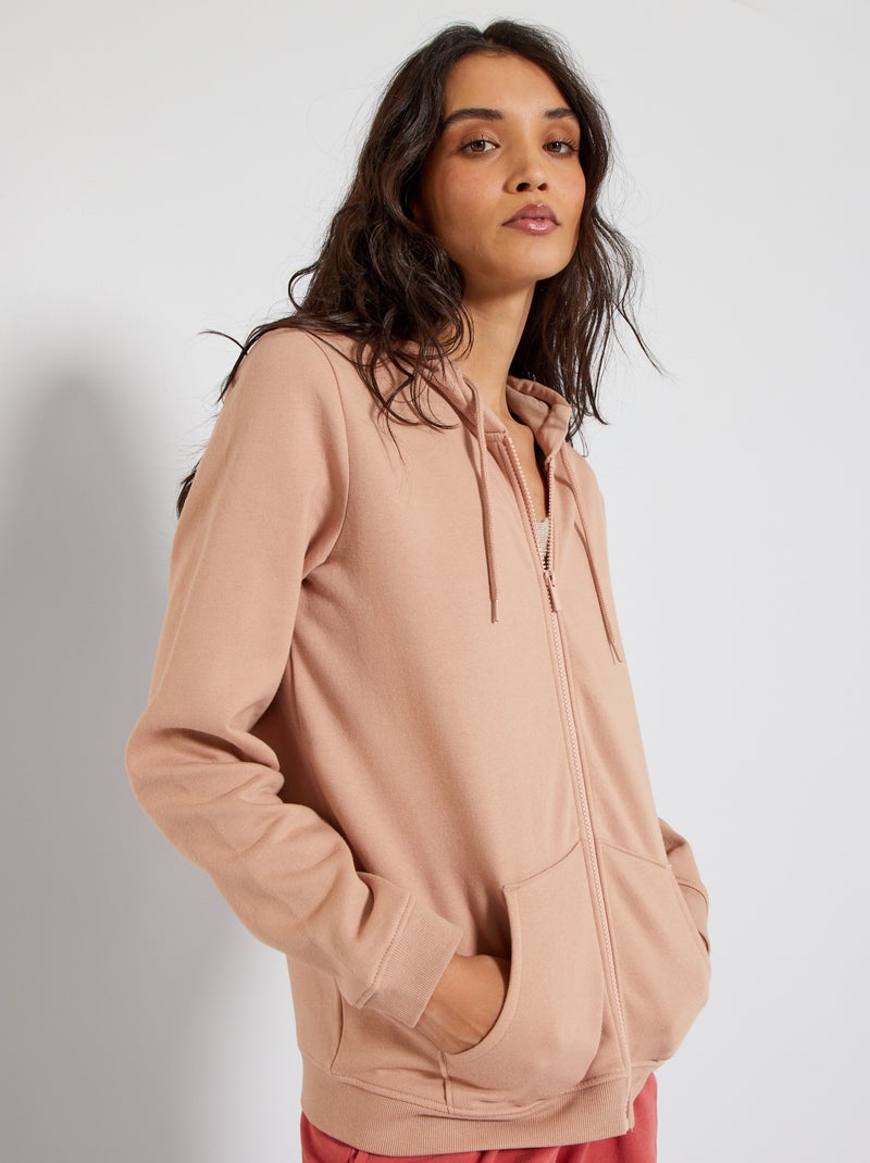 Felpa con zip e cappuccio ROSA - Kiabi