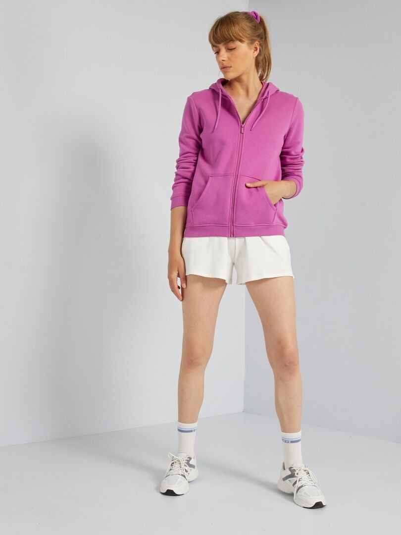 Felpa con zip e cappuccio ROSA - Kiabi