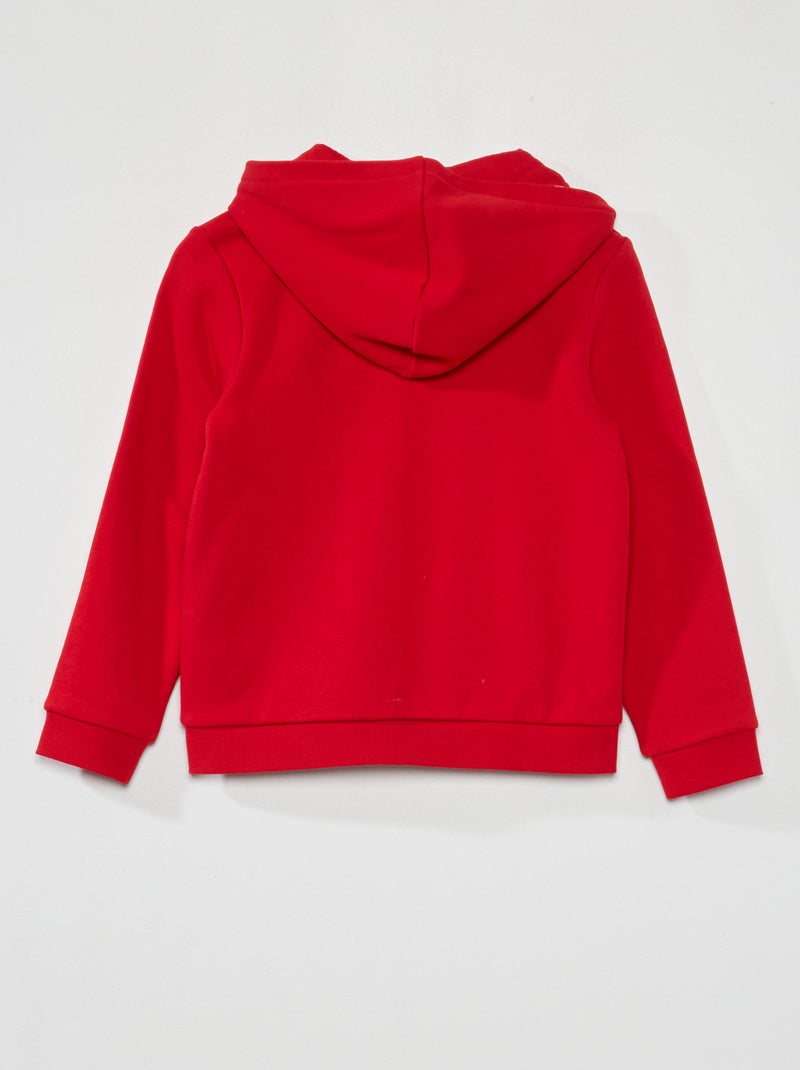 Felpa con zip e cappuccio Rosso - Kiabi