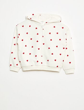 Felpa con zip e cappuccio stampata
