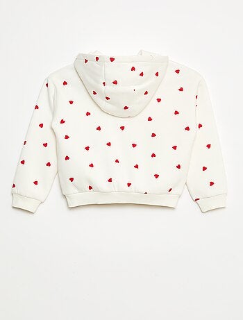 Felpa con zip e cappuccio stampata