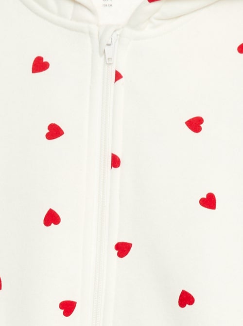 Felpa con zip e cappuccio stampata - Kiabi