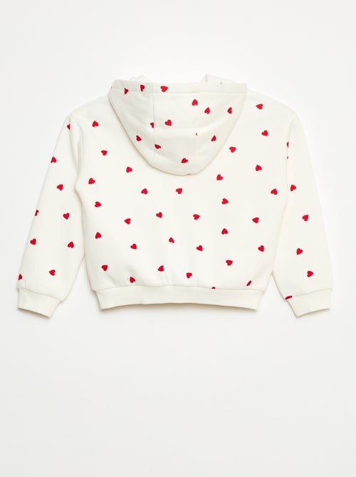 Felpa con zip e cappuccio stampata - Kiabi