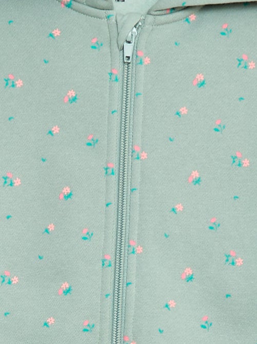 Felpa con zip e cappuccio stampata - Kiabi