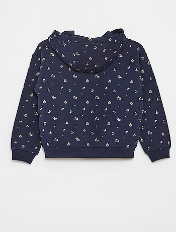 Felpa con zip e cappuccio stampata