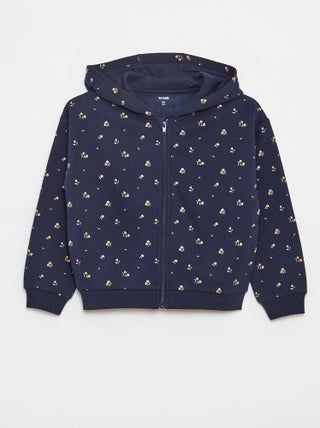 Felpa con zip e cappuccio stampata