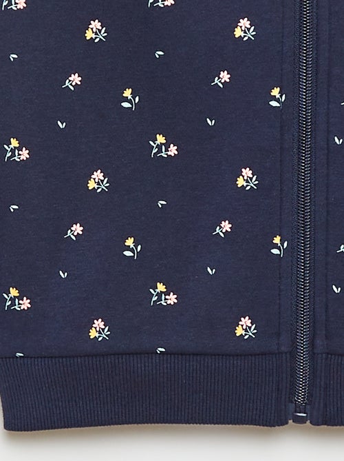 Felpa con zip e cappuccio stampata - Kiabi