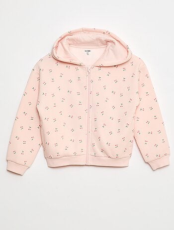 Felpa con zip e cappuccio stampata