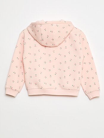 Felpa con zip e cappuccio stampata