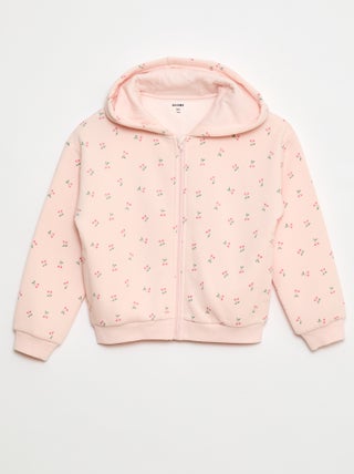 Felpa con zip e cappuccio stampata