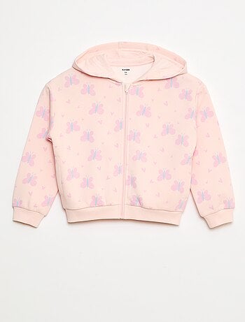 Felpa con zip e cappuccio stampata
