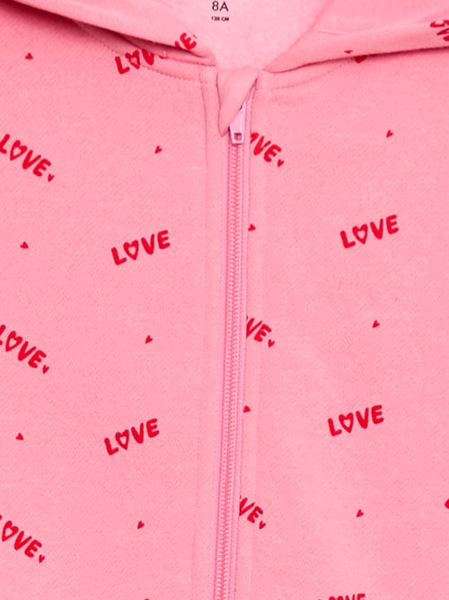 Felpa con zip e cappuccio stampata - Kiabi