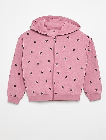 Felpa con zip e cappuccio stampata