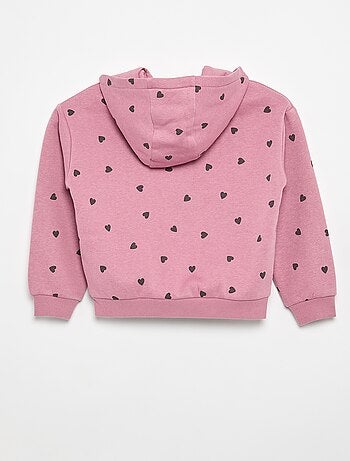 Felpa con zip e cappuccio stampata