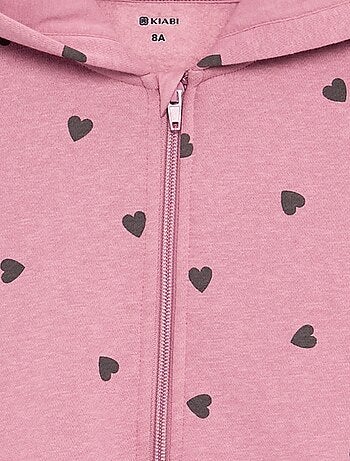 Felpa con zip e cappuccio stampata