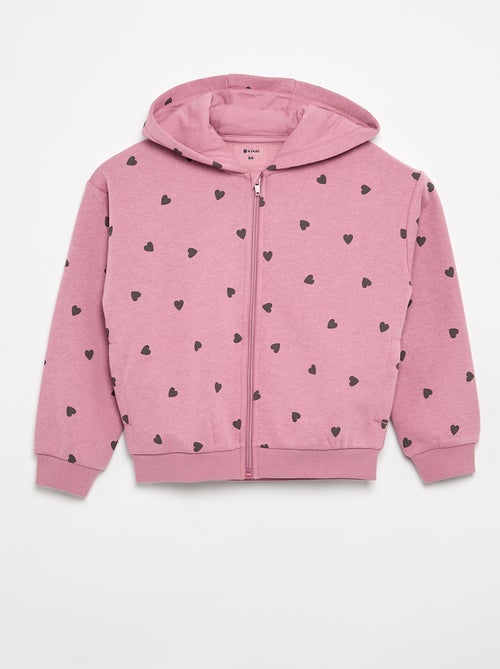 Felpa con zip e cappuccio stampata - Kiabi Felpa con zip e cappuccio stampata - Kiabi